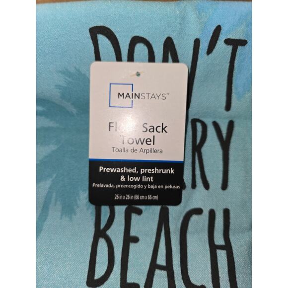 Decorative Flour Sack Towels Life is Sweet Don't Worry Beach Happy - Picture 5 of 5